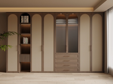  中古风衣柜3d模型 