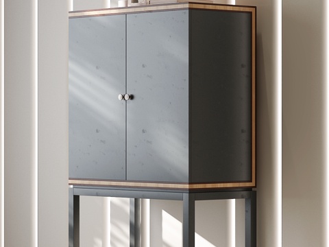 现代中古边柜 现代玄关柜边柜 现代意式玄关柜 意式装饰柜su模型