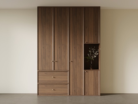  中古风鞋柜 入户鞋柜3d模型 