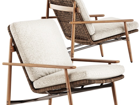  Minotti Trio户外扶手椅3d模型 