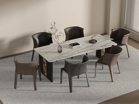 现代餐桌椅su模型