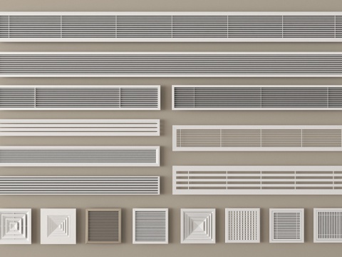 现代空调出风口 排风口su模型