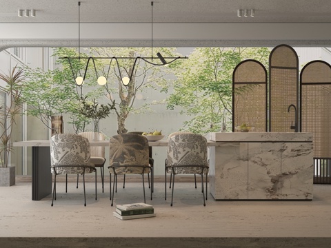 现代餐厅su模型