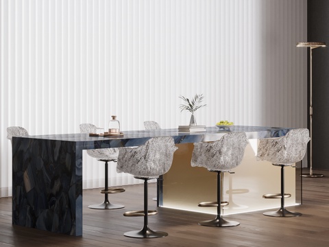 现代意式吧台 水吧台su模型