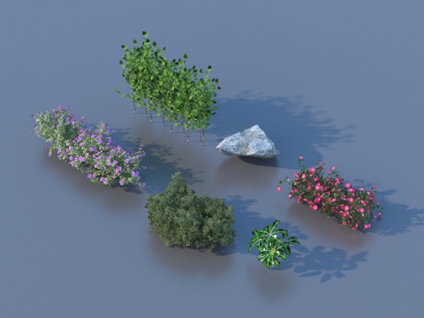  绿蓠 灌木 花草 植物3d模型 