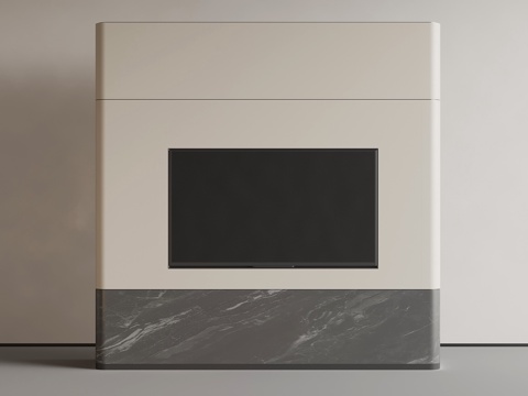 现代意式电视柜su模型