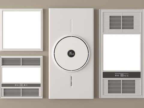 现代浴霸 集成浴霸 排风取暖器 风暖机 排气扇su模型