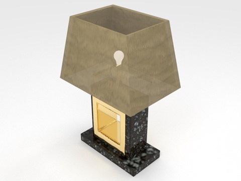  台灯 灯罩 灯座 灯泡 灯具3d模型 