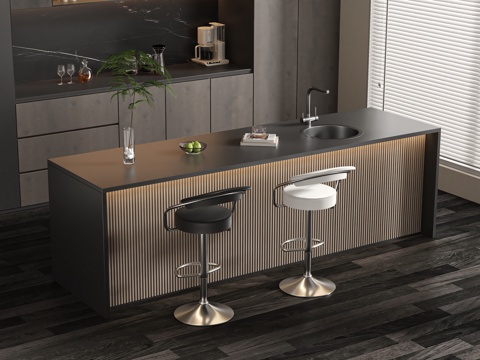 现代吧台su模型