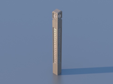  栏杆 实木柱 楼梯柱3d模型 