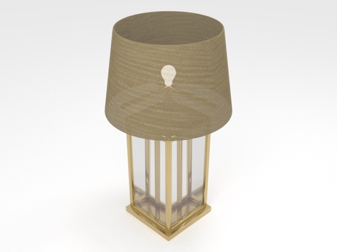  台灯 灯罩 金属底座 玻璃灯体 家居照明3d模型3d模型 