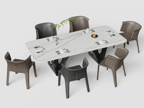 现代餐桌椅su模型