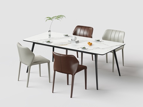 现代餐桌椅su模型