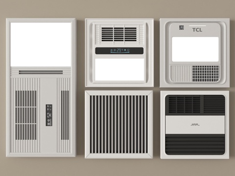 现代浴霸 集成浴霸 风暖浴霸灯 取暖器su模型