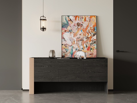 现代意式玄关柜 端景柜 边柜su模型