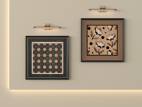 中古风挂画 装饰画su模型