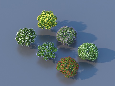  绿蓠 灌木 花草 植物3d模型 