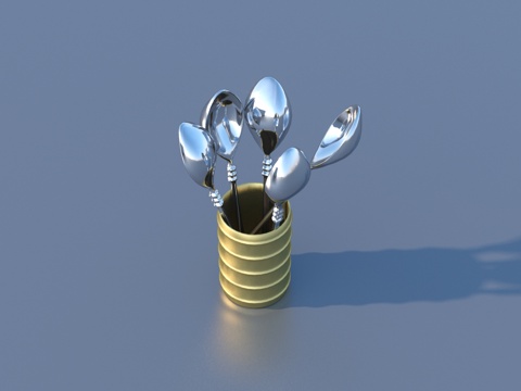  餐具 勺子3d模型 