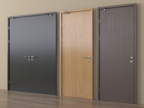 现代消防门 防火门su模型