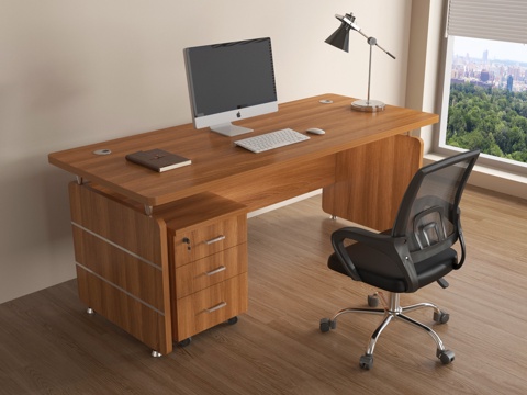 现代书桌椅 办公桌椅 休闲桌椅su模型