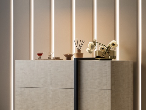 现代玄关柜 现代床头柜 现代意式边柜 现代意式装饰柜su模型