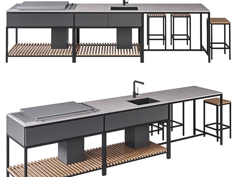  CONMOTO TICINO框架组合A户外厨房3d模型 