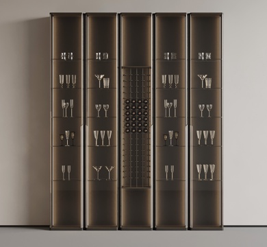 现代意式酒柜su模型