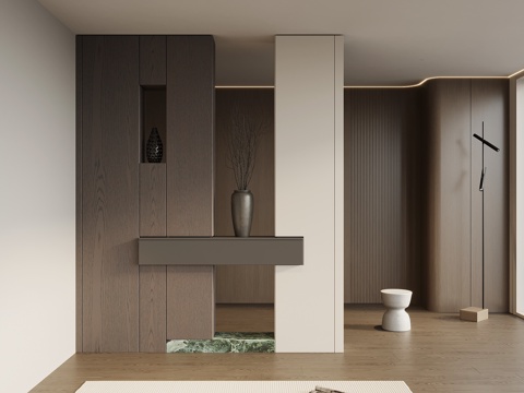 现代意式玄关柜 鞋柜su模型