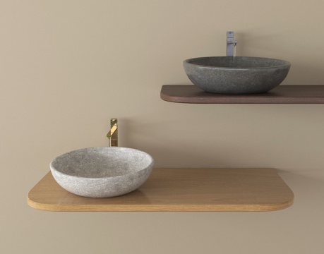 现代洗手台 洗手盆 台上盆 水龙头su模型