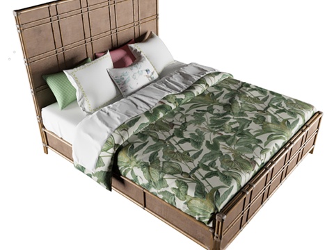  双人床 主卧床3d模型 