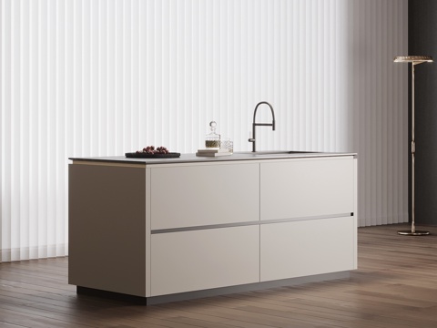 现代简约吧台 水吧台su模型