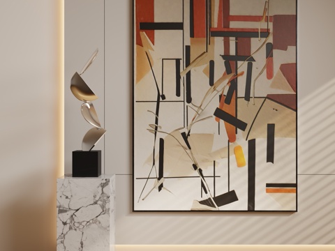  现代装饰画 装饰画 意式装饰画 挂画 现代抽象挂画3d模型 