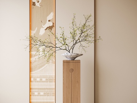 现代盆栽盆景 植物绿植su模型