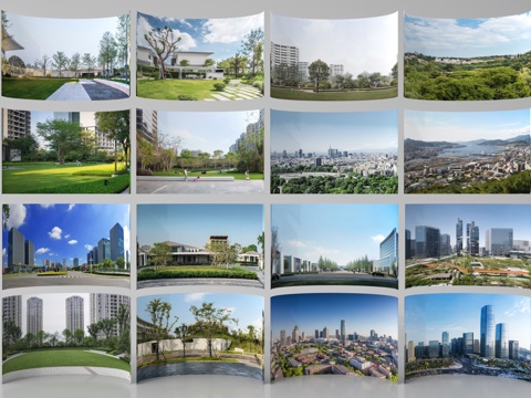  现代背景 环绕背景 城市背景 森林背景 外景贴图3d模型 