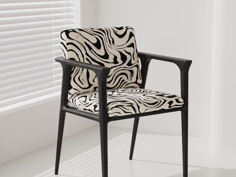 现代意式餐椅 单椅 椅子 书桌椅su模型