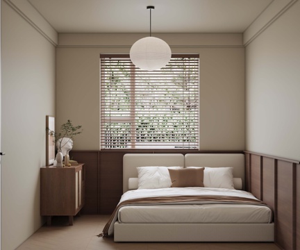  中古风卧室 主卧次卧花园3d模型 