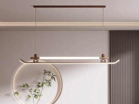 新中式吊灯su模型