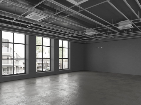  工业风管道吊顶3d模型 