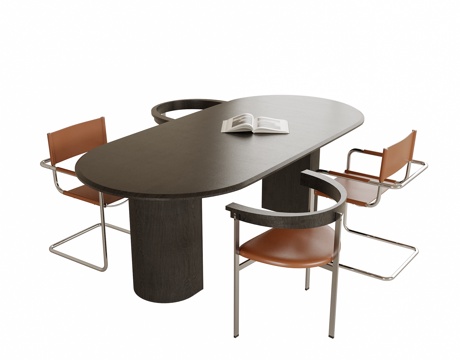 现代餐桌椅 餐椅 餐桌su模型