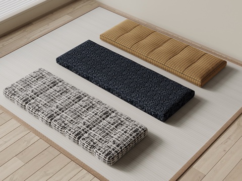 现代布艺飘窗垫 沙发垫su模型su模型