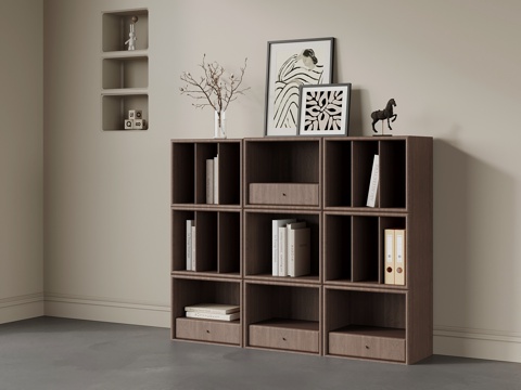 中古风书柜 储物柜su模型