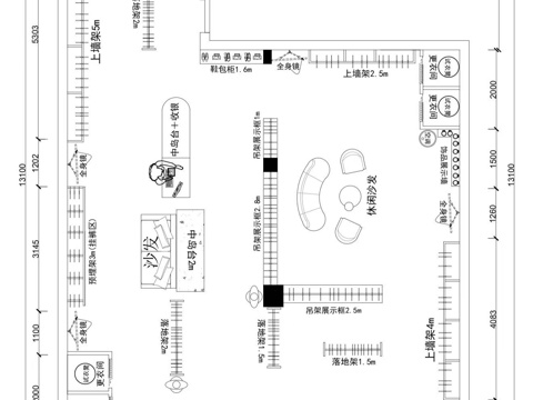 服装店平面布局图cad施工图