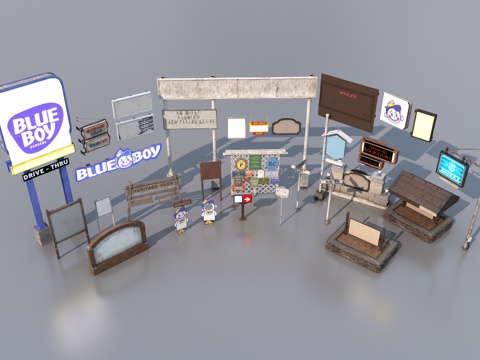  标识标牌3d模型 