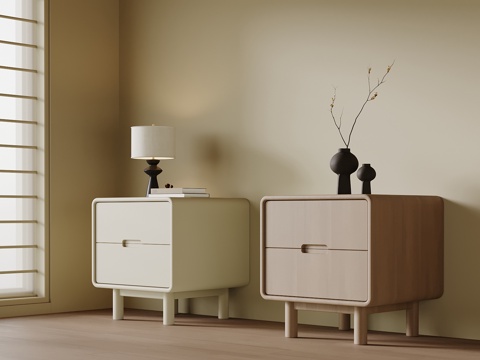 现代中古风餐边柜 备餐柜su模型