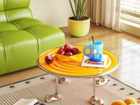  茶几 卡通圆几 摆件 多巴胺3d模型 