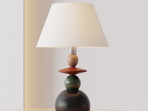 现代台灯 儿童台灯 多巴胺台灯su模型