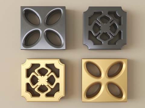  现代雕花墙饰挂件 立体墙饰3d模型 