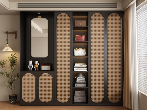  中古风法式衣柜3d模型 