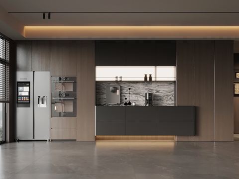 现代意式酒柜 餐边柜su模型