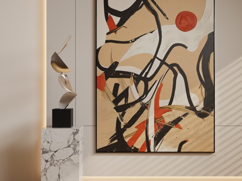  现代装饰画 装饰画 意式装饰画 挂画 现代抽象挂画3d模型 